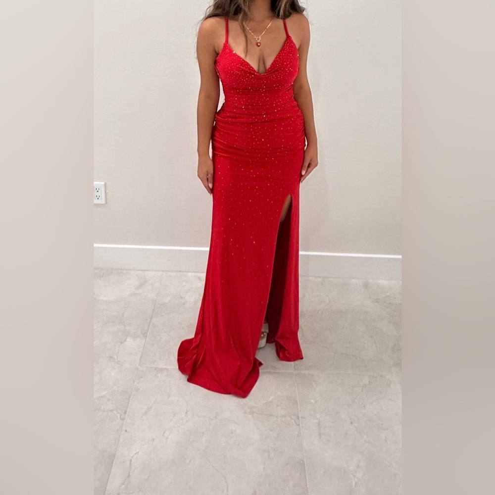La Femme red Prom dress Style 31223
